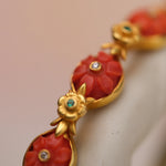 Load image into Gallery viewer, Coral Flora Garland Bangle in 18 Kt
