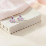 Load image into Gallery viewer, Pink Sapphire Cluster Diamond White Gold Earrings in 18 Kt
