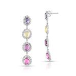 Load image into Gallery viewer, Prism Sapphire Cascade  White Gold Earrings in 18 Kt
