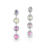 Load image into Gallery viewer, Prism Sapphire Cascade  White Gold Earrings in 18 Kt
