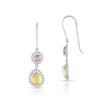 Load image into Gallery viewer, Dual Sapphire Drop White Gold Earrings in 18 Kt
