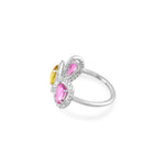 Load image into Gallery viewer, Multi Sapphire Statement White Gold Ring in 18 Kt
