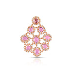 Load image into Gallery viewer, Pink Sapphire Cluster Pendant in 18 Kt

