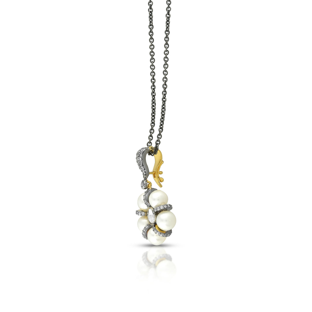 Victorian Pearl Cluster Necklace
