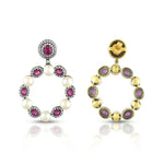 Load image into Gallery viewer, Ruby &amp; Pearl Circle Earrings
