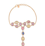 Load image into Gallery viewer, Sapphire Cascade Rose Gold Hathphool in 18 Kt
