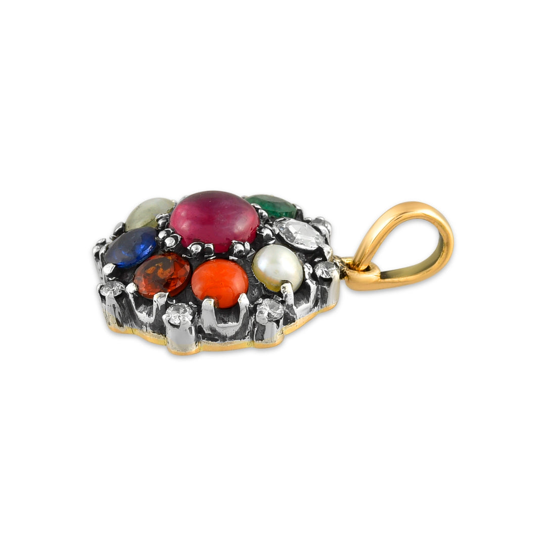 Celestial Navratna Victorian Pendant