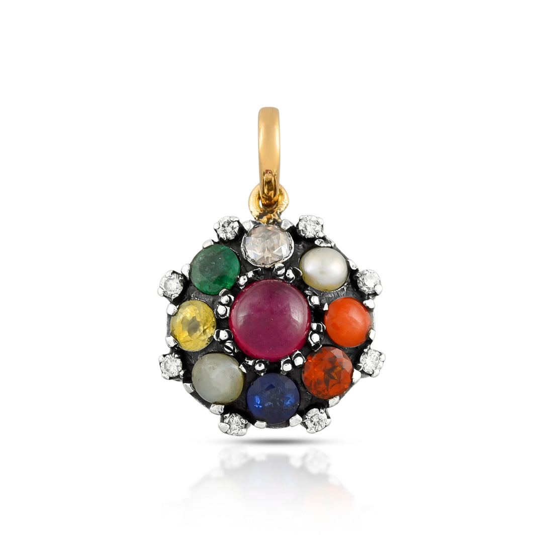 Celestial Navratna Victorian Pendant