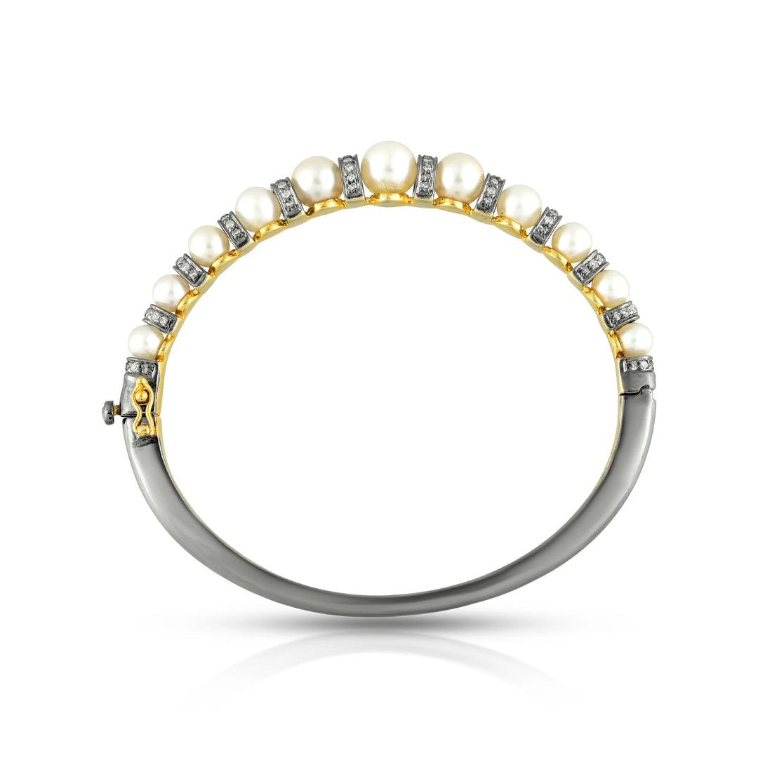 Pearl & Diamond Openable Victorian Bangle