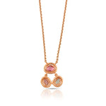 Load image into Gallery viewer, Blush Sapphire Drop Rose Gold Necklace in 18 Kt
