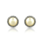 Load image into Gallery viewer, Diamond Framed Pearl Victorian Studs
