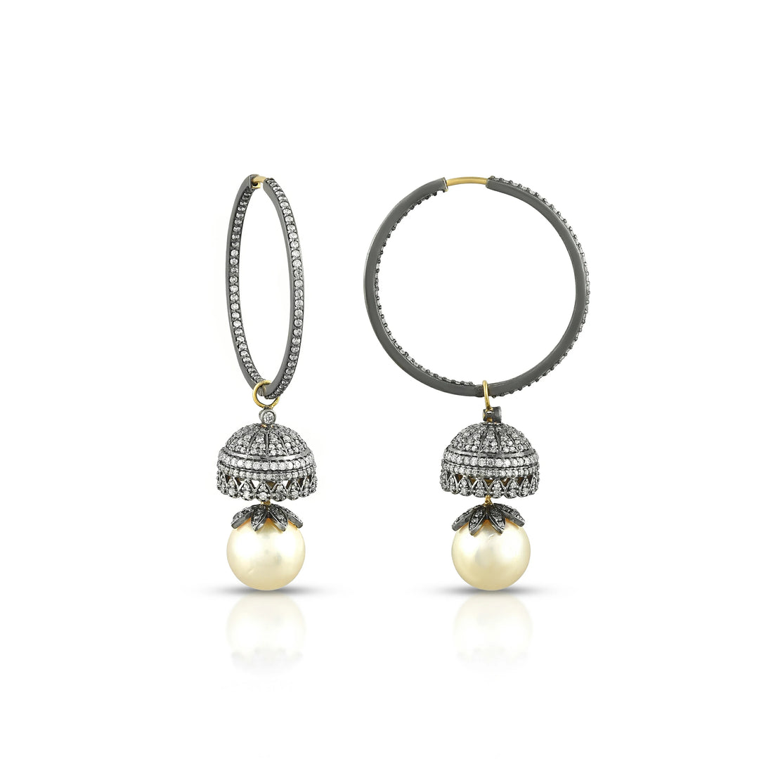 Victorian Pearl Jhumka Hoops