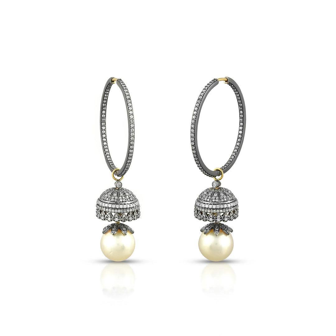 Victorian Pearl Jhumka Hoops