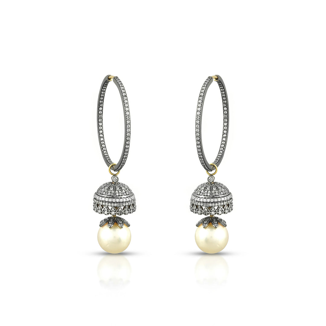 Victorian Pearl Jhumka Hoops