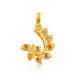 Load image into Gallery viewer, Navratna Tejas Pendant in 18 Kt
