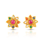 Load image into Gallery viewer, Navratna Surya Studs in 18 Kt
