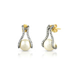 Load image into Gallery viewer, Victorian Pearl Curve Earrings
