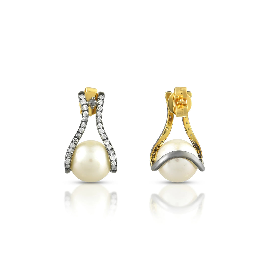 Victorian Pearl Curve Earrings