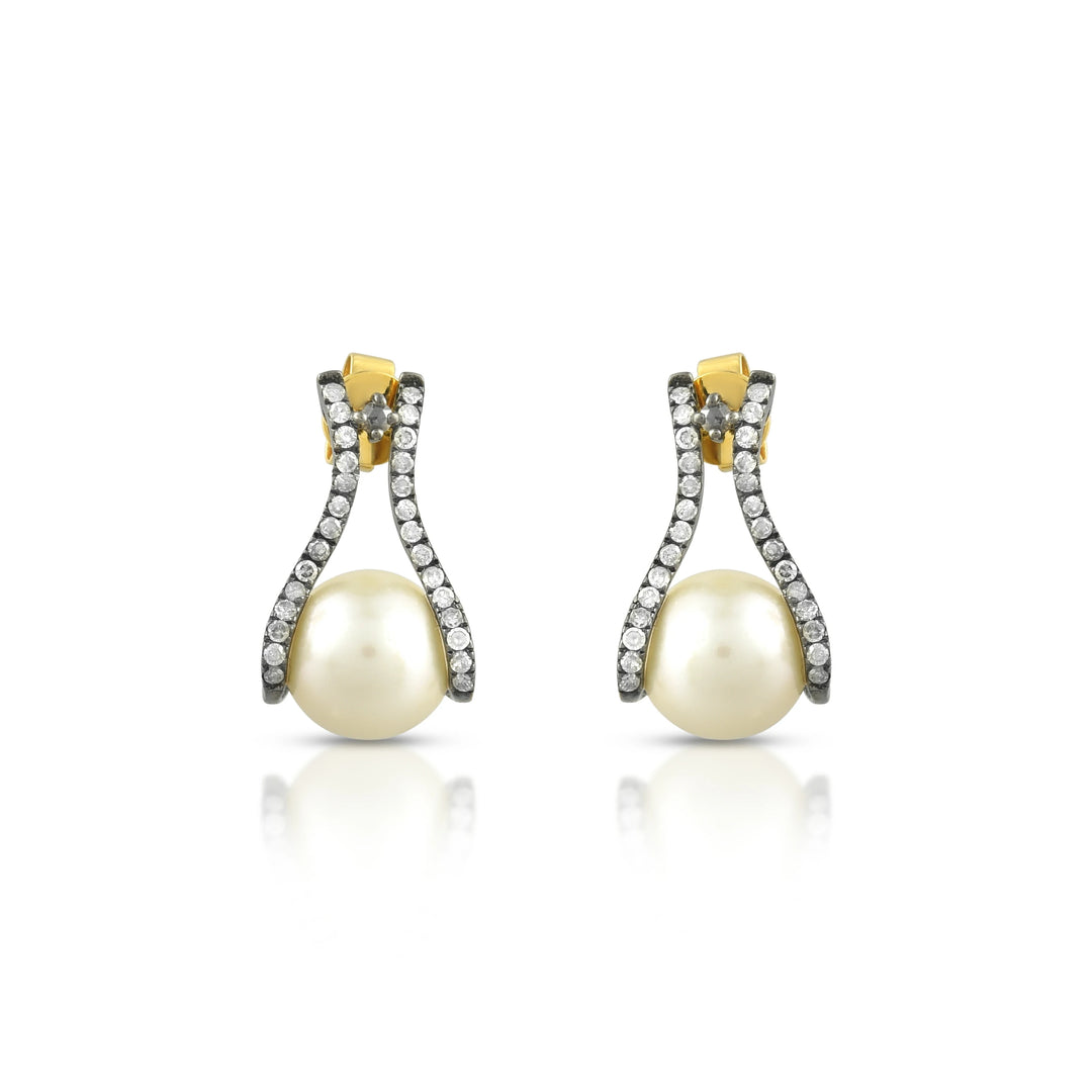 Victorian Pearl Curve Earrings