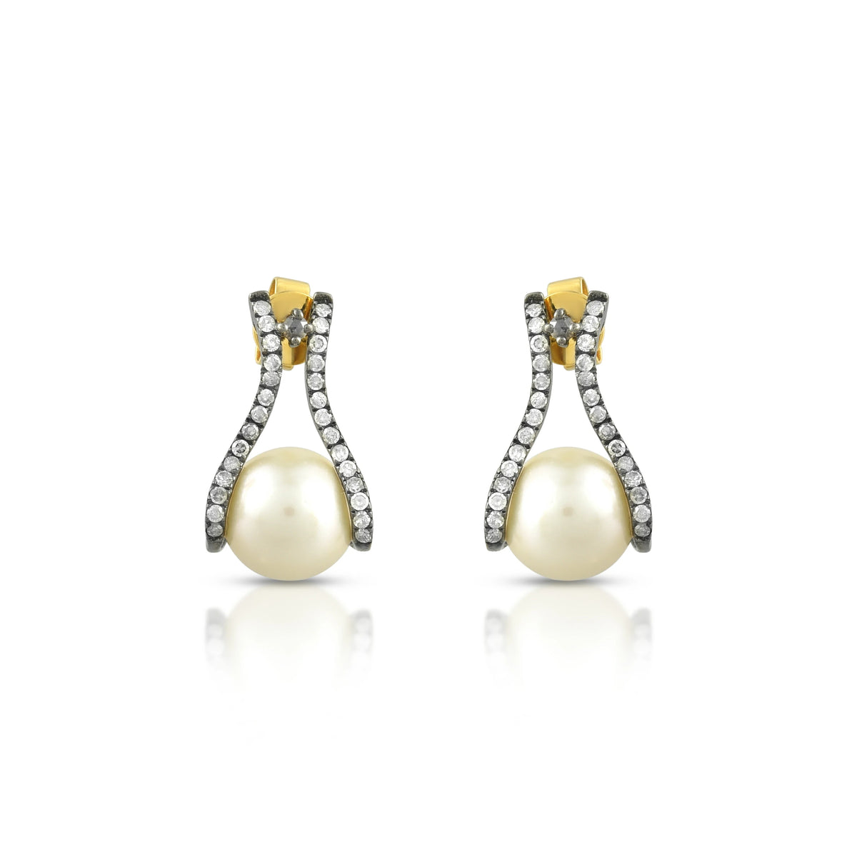 Victorian pearl curve earrings