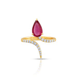 Load image into Gallery viewer, Serpentine Rose Ring in 18 Kt
