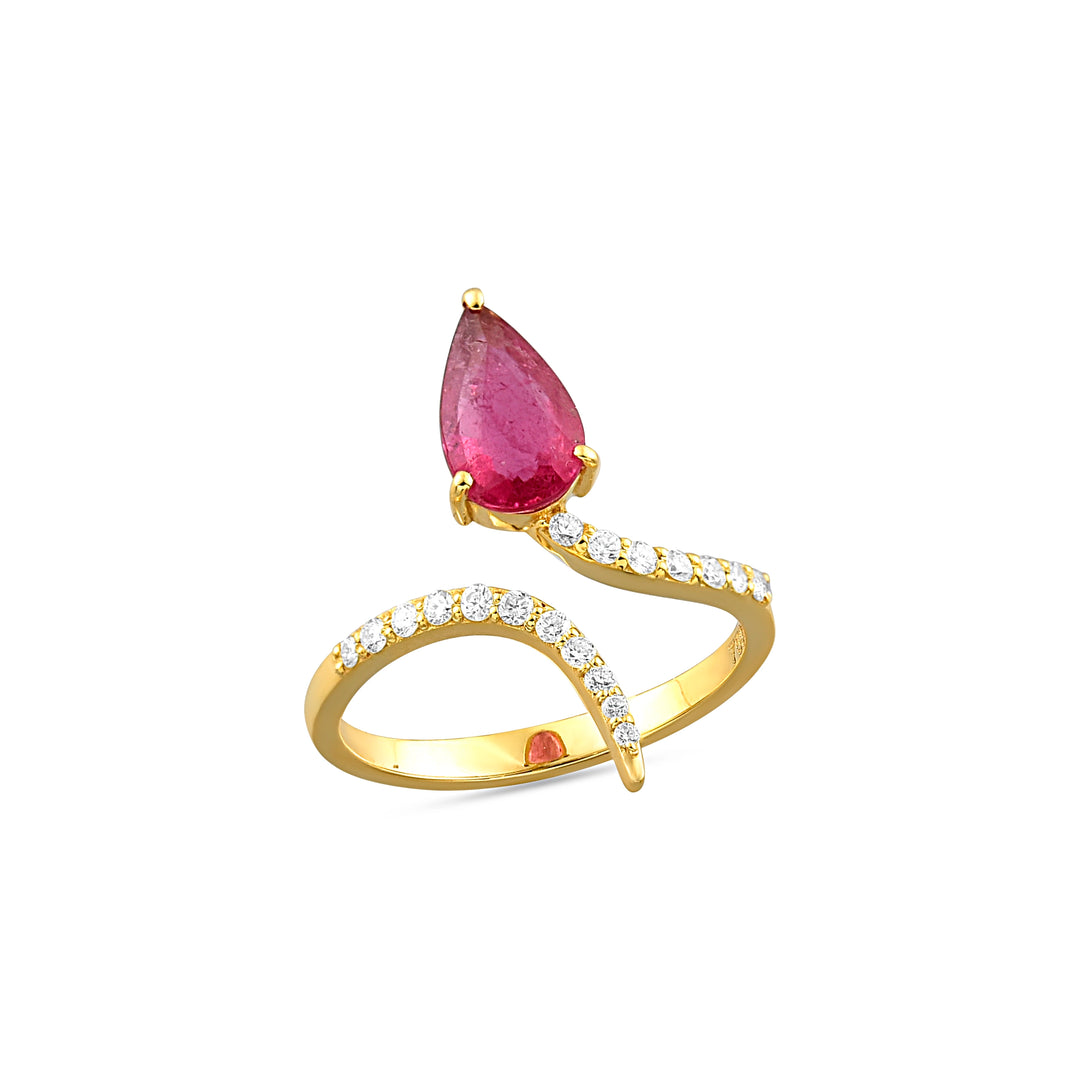 Serpentine Rose Ring in 18 Kt