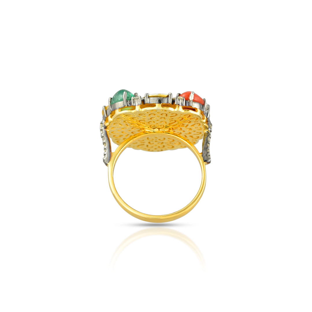 Royal Navratna Victorian Ring