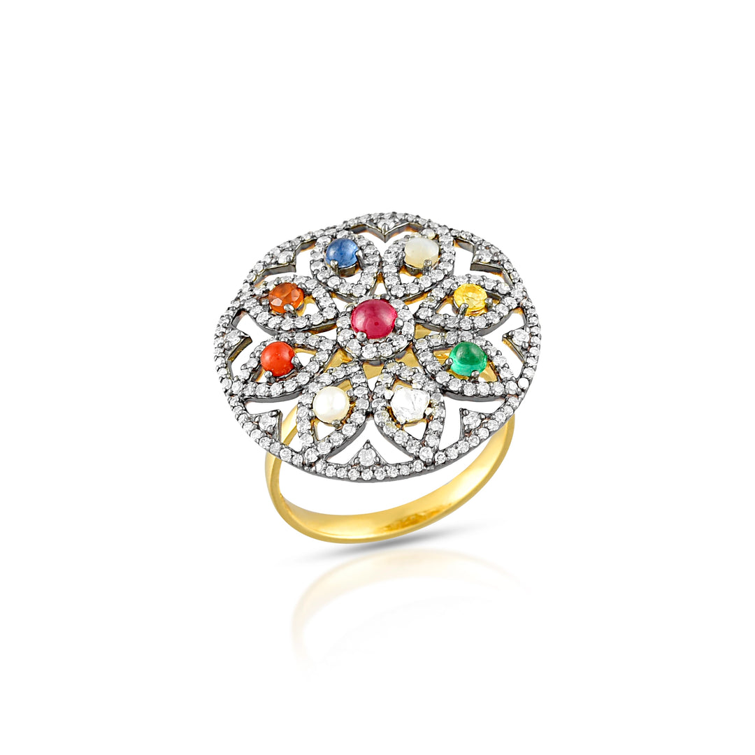 Navratna Mandala Victorian Ring