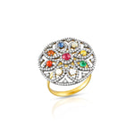 Load image into Gallery viewer, Navratna Mandala Victorian Ring
