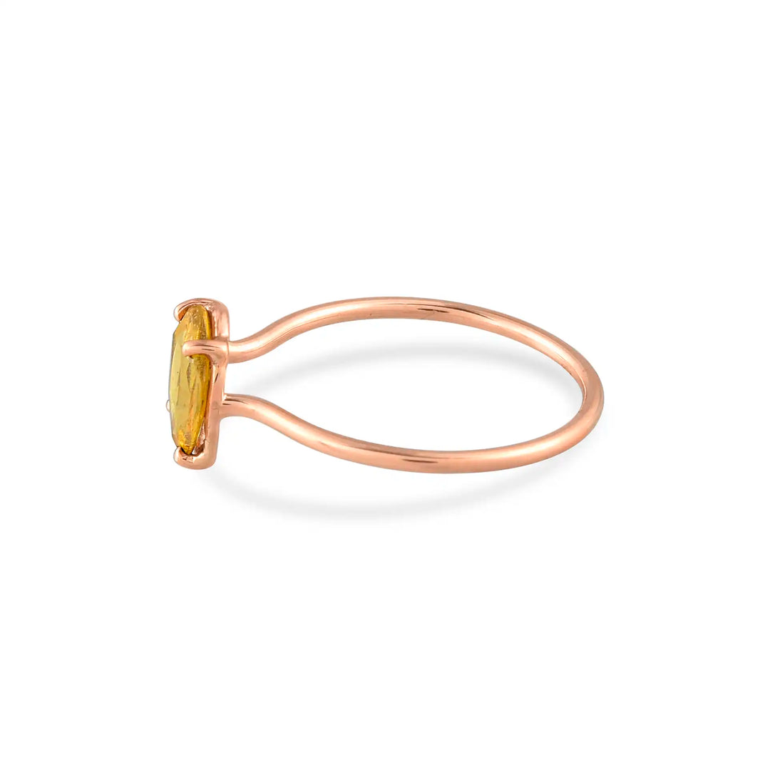 Rose Gold Sapphire Statement Ring in 18 Kt