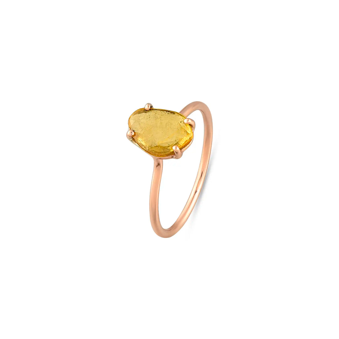 Rose Gold Sapphire Statement Ring in 18 Kt