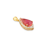 Load image into Gallery viewer, Pear Rubellite Pendant in 18 Kt
