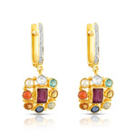 Load image into Gallery viewer, Navratna Harmony Drops Earrings in 18 Kt
