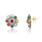 Load image into Gallery viewer, Navratna Blossom Victorian Studs
