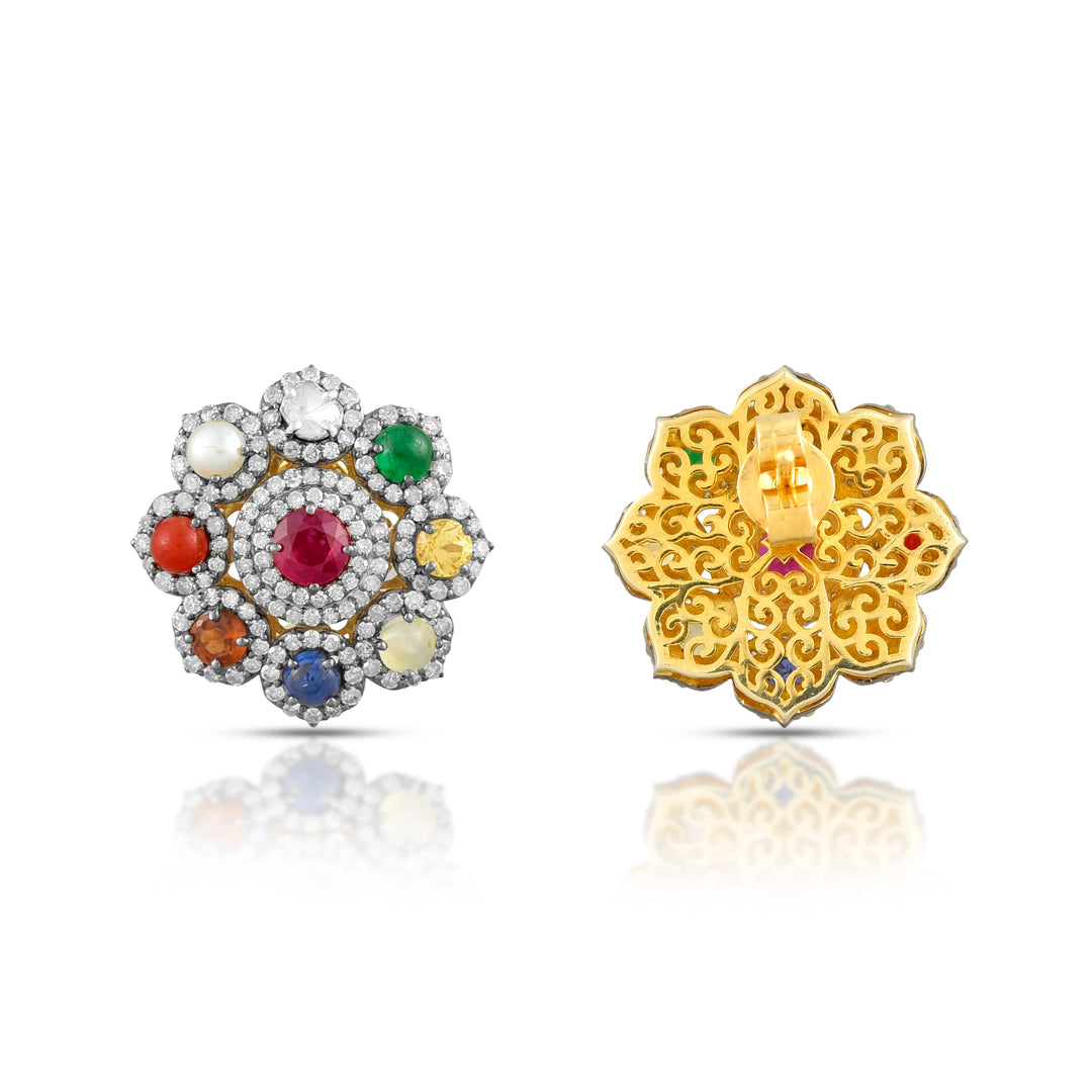 Navratna Blossom Victorian Studs