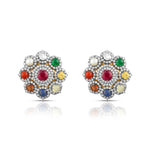 Load image into Gallery viewer, Navratna Blossom Victorian Studs
