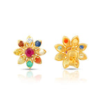 Load image into Gallery viewer, Navratna Tejas Studs in 18 Kt
