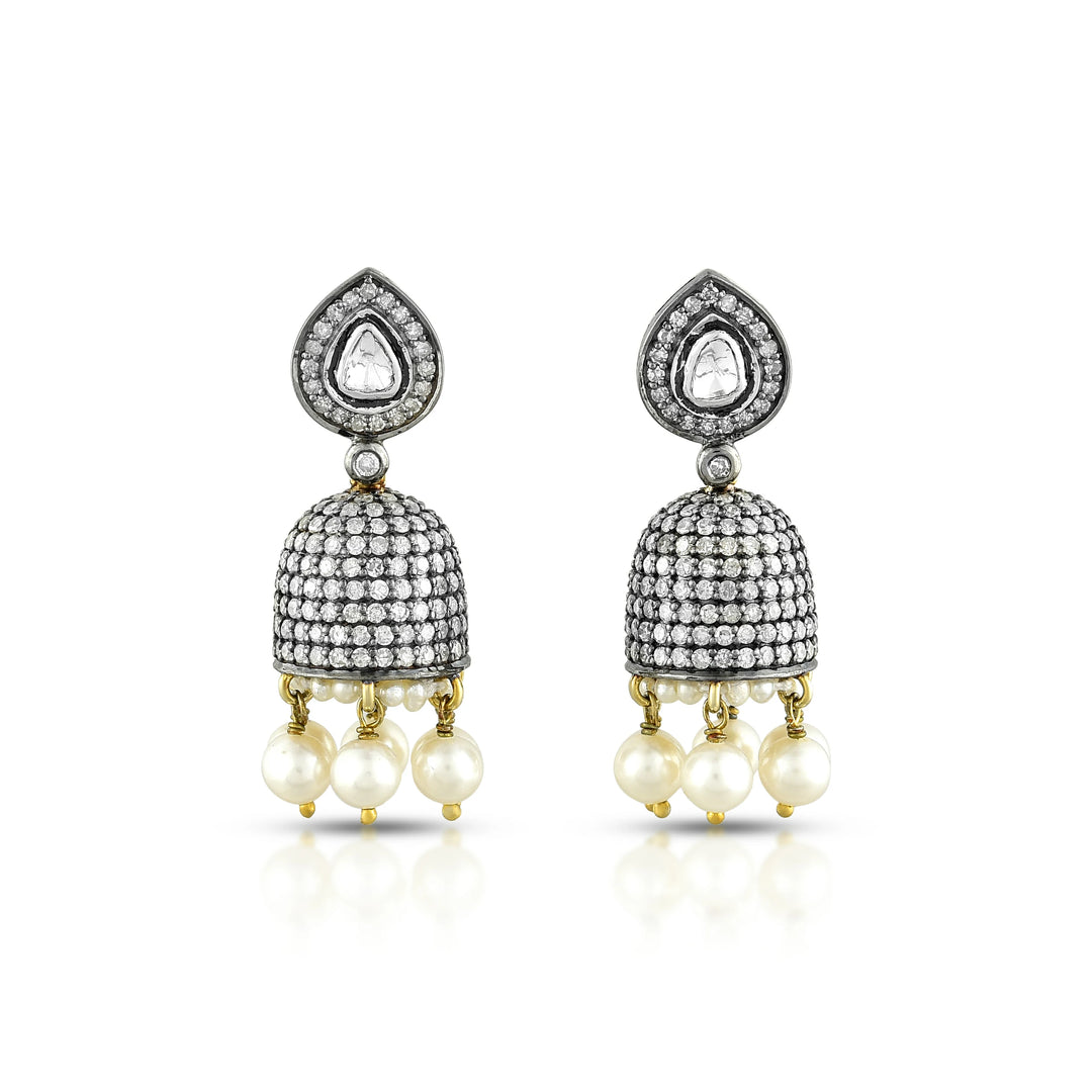 Victorian Diamond Jhumka Earrings