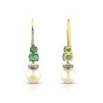 Load image into Gallery viewer, Victorian Emerald &amp; Pearl Earrings
