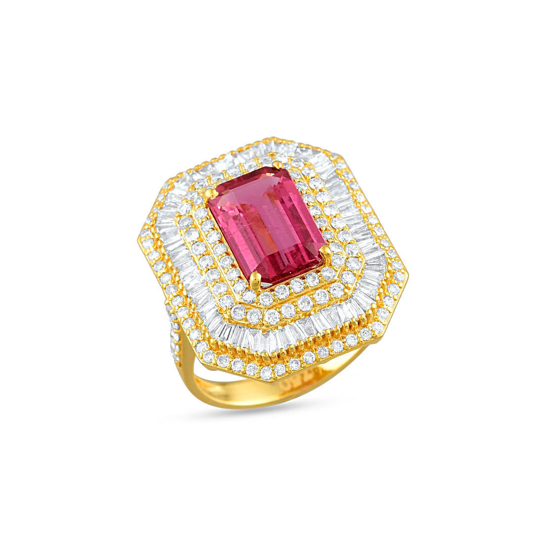 Grand Rubellite Ring in 18 Kt
