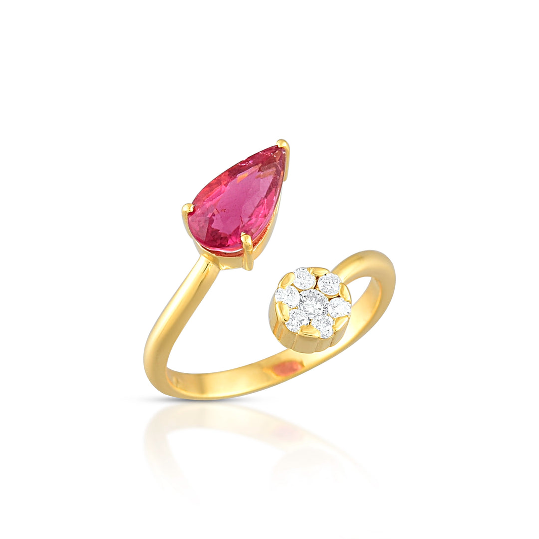 Scarlet Eclipse Ring in 18 Kt