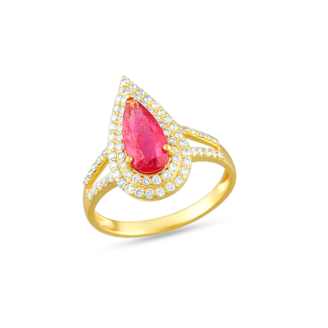 Empress Flame Ring in 18 Kt
