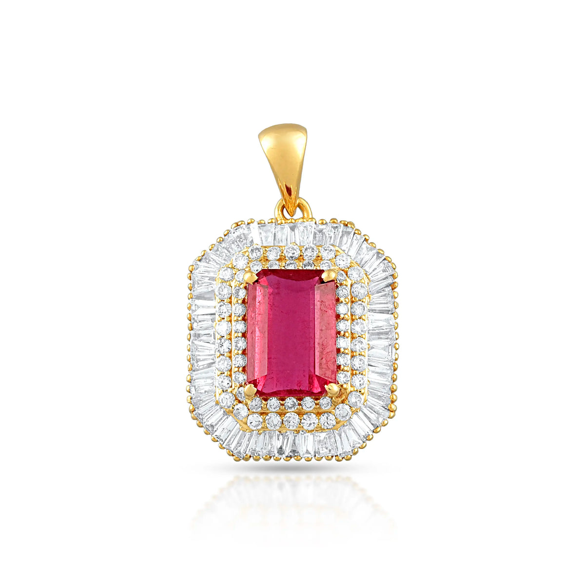 Sovereign rubellite pendant in 18 kt