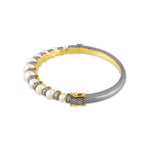 Load image into Gallery viewer, Pearl &amp; Diamond Openable Victorian Bangle
