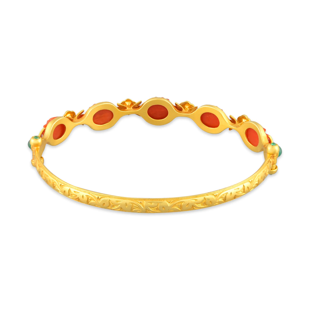 Coral Flora Garland Bangle in 18 Kt