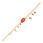 Load image into Gallery viewer, Coral Charm Statement Gold Bracelet in 18 Kt
