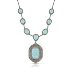 Load image into Gallery viewer, Aqua Noor Victorian Silver-Gold Statement Necklace
