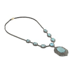 Load image into Gallery viewer, Aqua Noor Victorian Silver-Gold Statement Necklace
