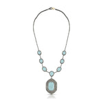 Load image into Gallery viewer, Aqua Noor Victorian Silver-Gold Statement Necklace
