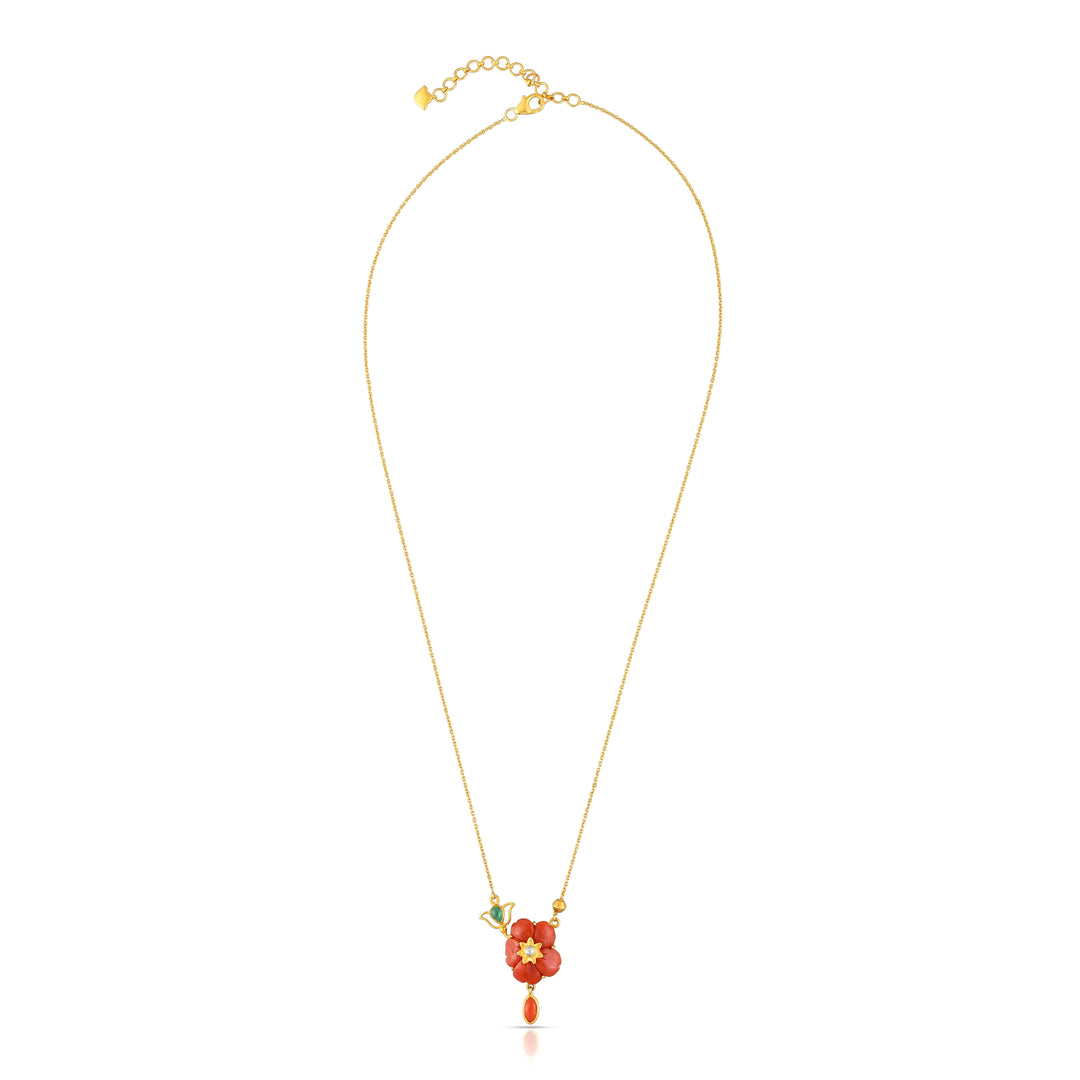 Coral Bloom Artistic Necklace in 18 Kt